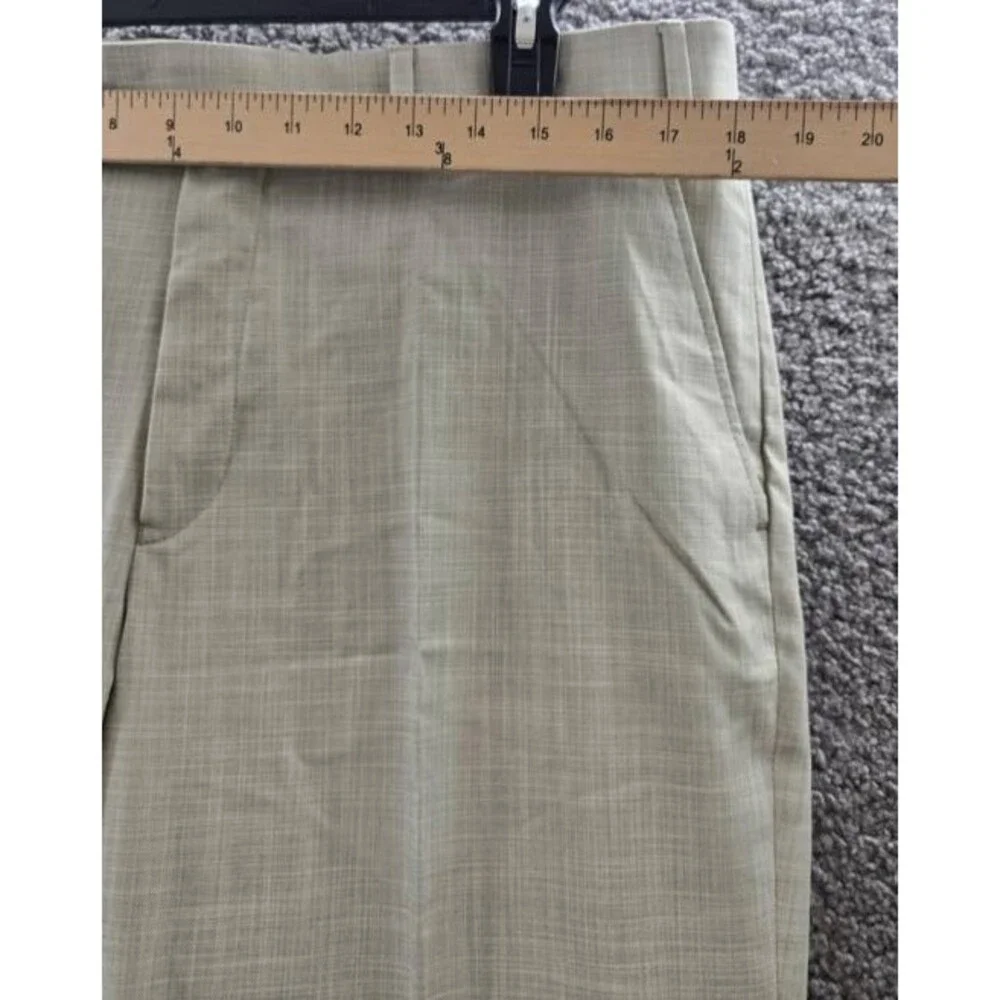 Calvin Klein Slim-Fit Dress Pants Men's 36Wx32L Taupe Solid Zip/Button Closure